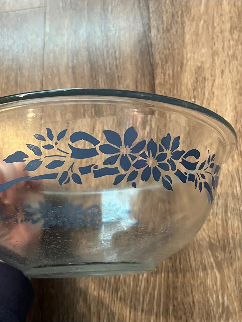 Vintage Pyrex Blue Ribbon 325 glass mixing bowl